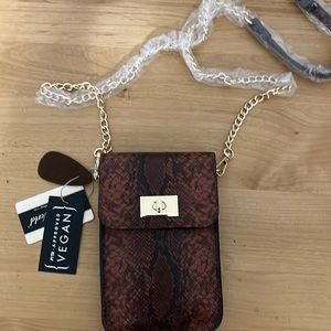 Mellow World vegan snake skin crossbody with phone touchscreen pocket NWT